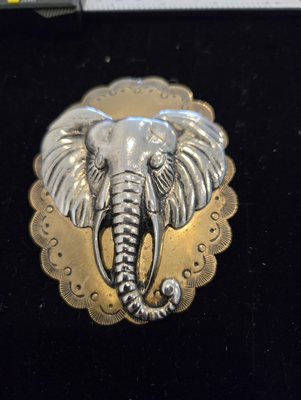Vintage Elegante "Made in India" Mixed-Metal Elephant Pendant.